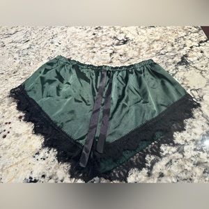 SHEIN Womens Green Satin Pajama Shorts